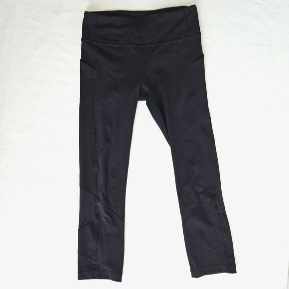 Lululemon Pace Rival Crop Full-On Luxtreme 22" Womens Size 4 Black - Picture 2 of 15